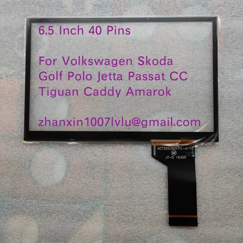 Écran tactile 6.5 pouces 40 broches pour VW Golf Polo Jetta Passat CC Tiguan Caddy Amarok, lecteur m