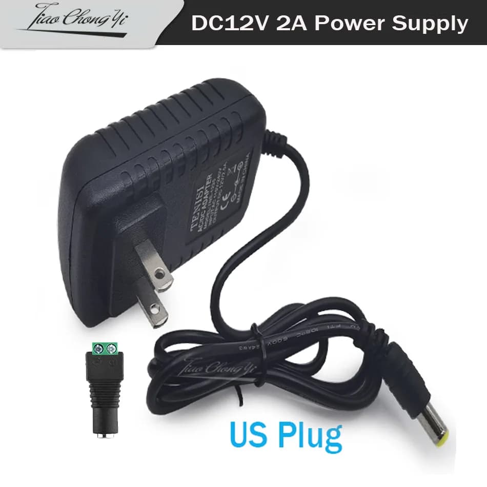 Adaptateur convertisseur de puissance 12V, 2A, 24W, prise EU, US, UK, AU, AC 100-240V à DC12V, trans