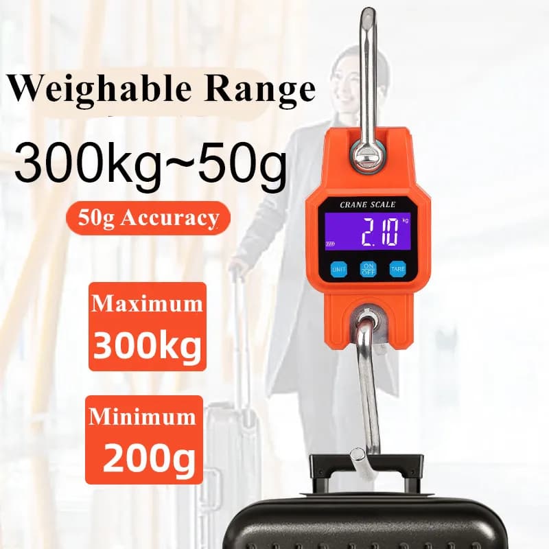 Balance de grue Compatible Bluetooth 300kg/50g, Rechargeable, Portable, suspendue, à crochet industr