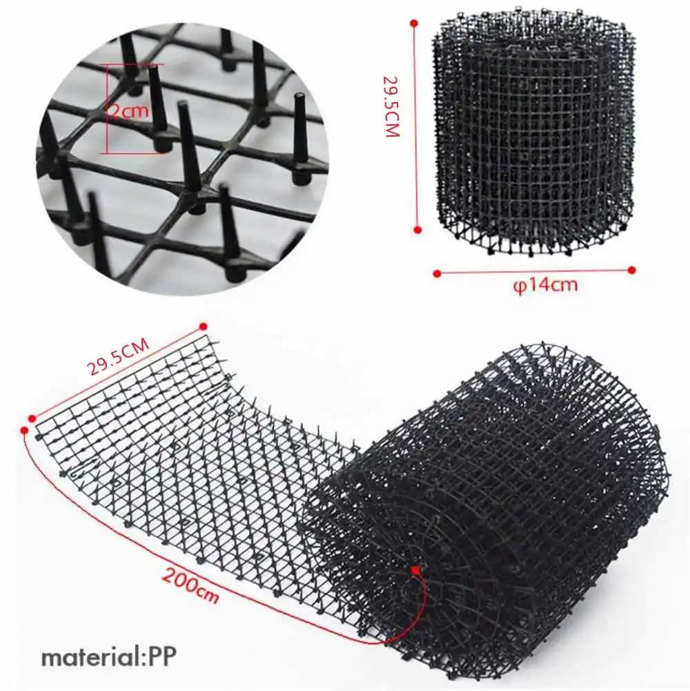 Tapis anti-chats et chiens noir/blanc pour jardin, avec picots dissuasifs, bande anti-crevaison, fou