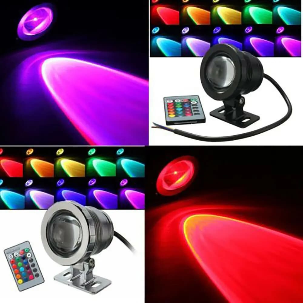 2 pièces RGB étanche IP68 LED projecteur sous-marin fontaine piscine étang Aquarium projecteur extér