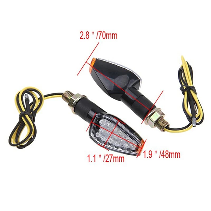 Clignotant de moto universel, indicateur de lumière ambre, 14 LED, 12V, 1PC