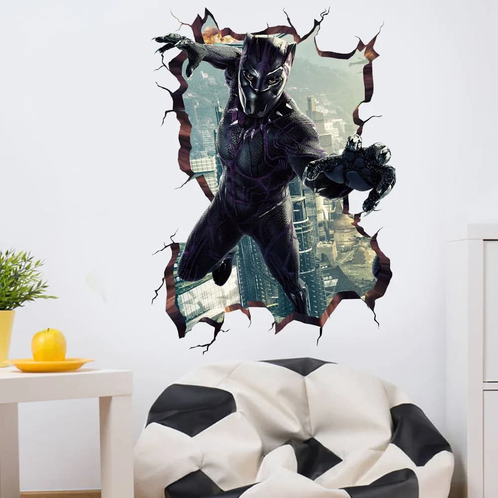 Autocollants muraux de dessin animé 3D Avengers Captain America, décorations de Super héros pour cha