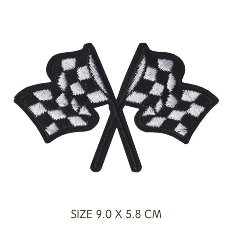Style Punk voiture course casque Locomotive Badge Patch brodé fer patchs pour vêtements bricolage en