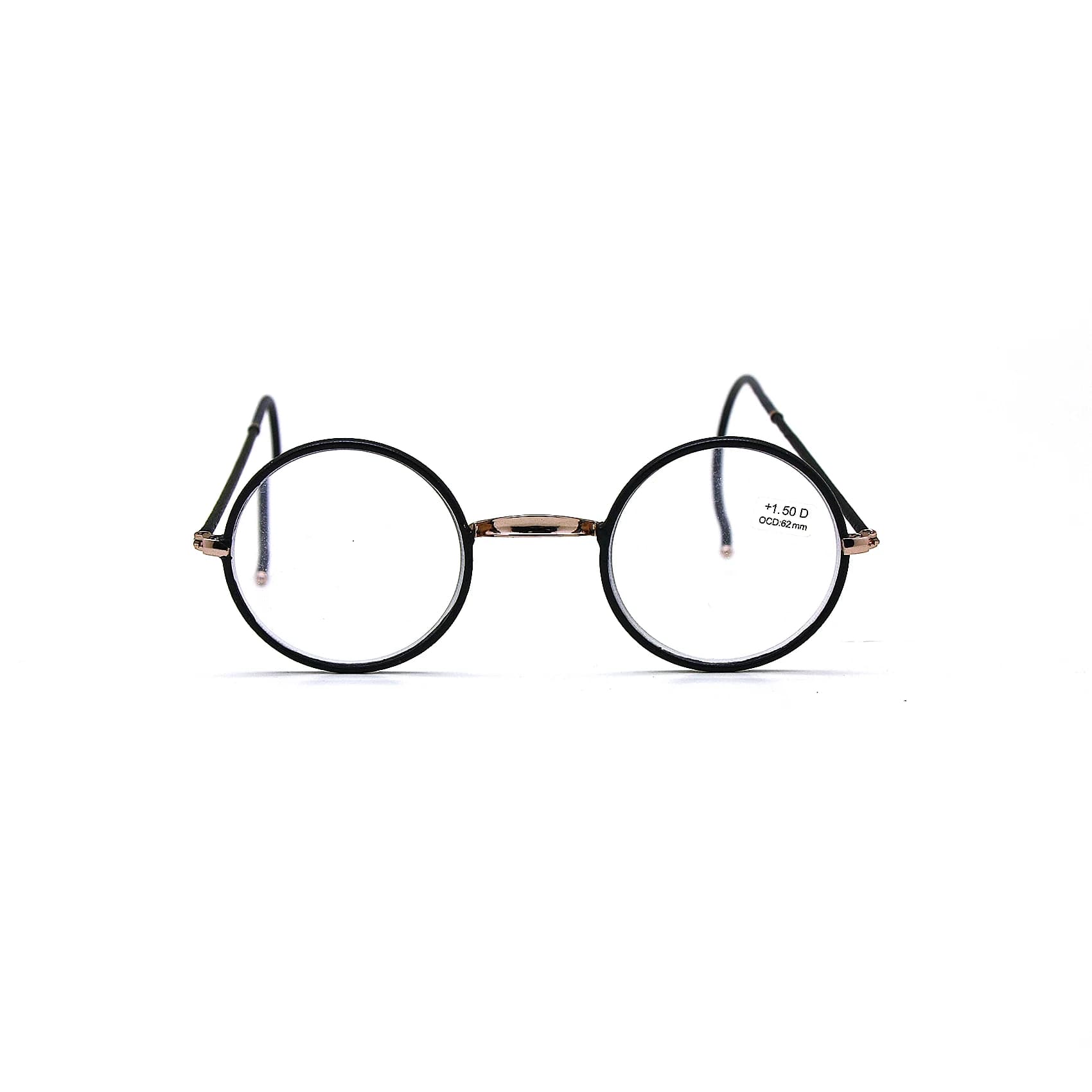 Lunettes de lecture rétro, monture ronde en métal + lecteur de poche portable 1.0 à + 3.5
