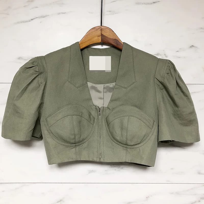 TWOTWurea-Ensemble deux pièces décontracté YLE pour femme, col en V, manches courtes, taille haute, 