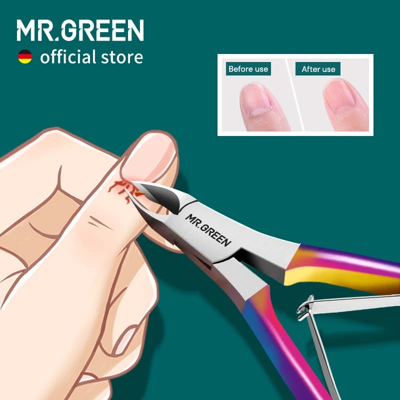 MR.GREEN-Coupe-ongles coloré, ciseaux de manucure, tondeuse, dissolvant de peau de fréquence, acier 