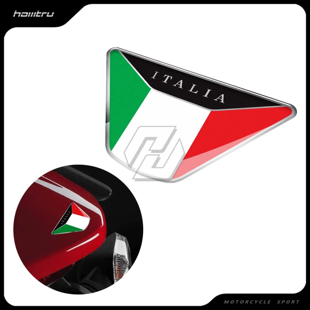 Autocollant de moto en résine 3D pour DucSautriumph Piaggio Vespa, étui de sensation italienne, MP3,