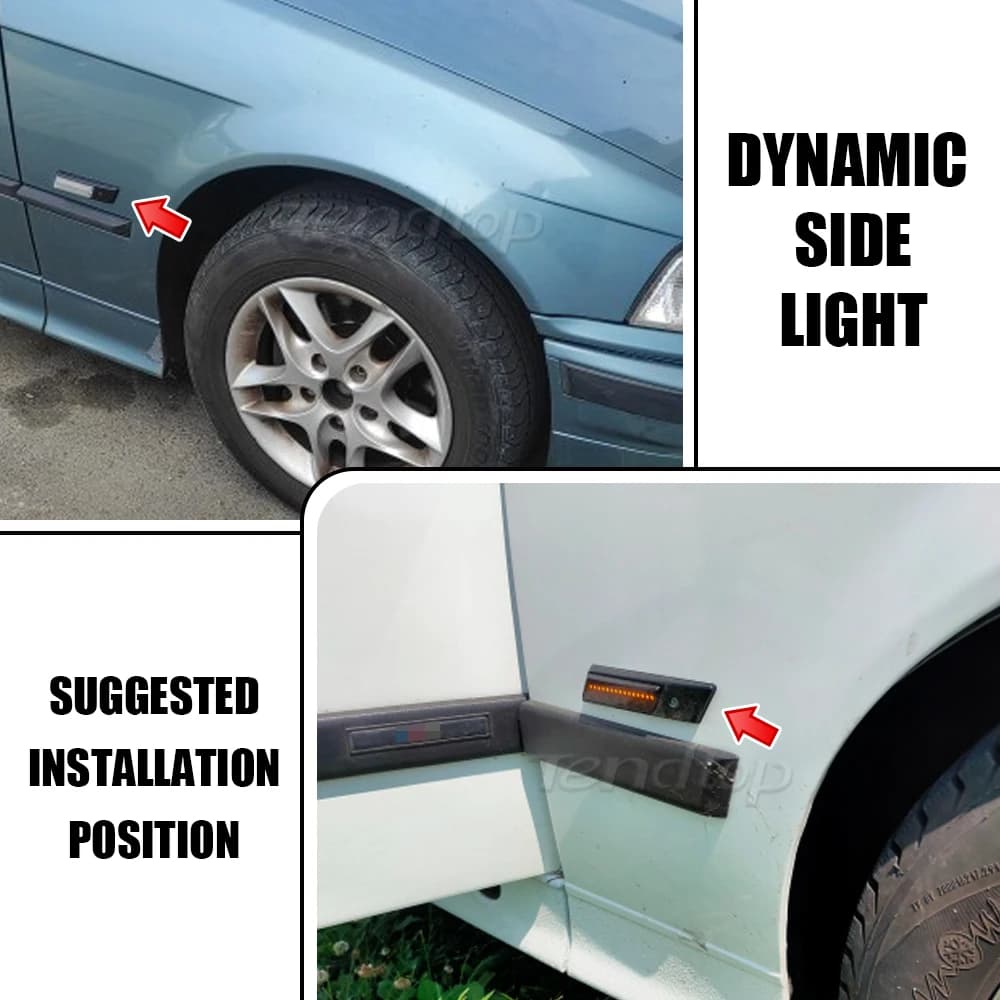 2 pièces adaptées à la BMW E32 E34 E36 1990-1996 M3 M5 3 5 7 séries feux de position latéraux de voi