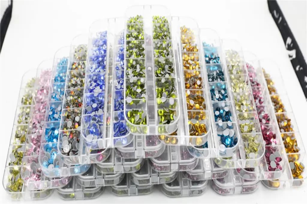 Ensemble de Strass correcteurs à chaud, 12 grilles, 1000 pièces, mélange de tailles, pierre à dos pl