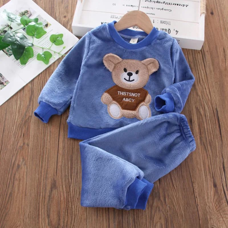 Nouveau hiver bébé filles garçons Homewear ensembles automne mode flanelle polaire vêtements enfants