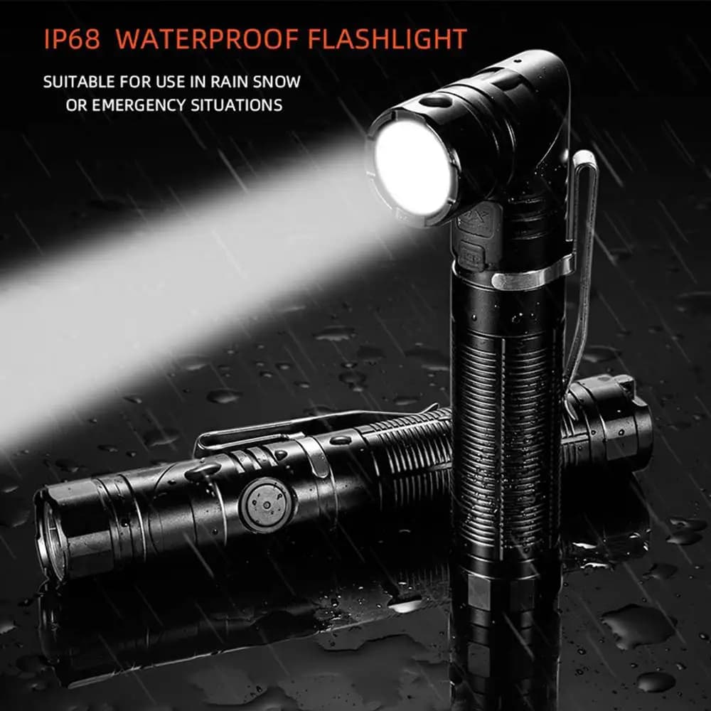 12W SST40 LED lampe de poche tactique 90 degrés rotatif USB Rechargeable torche magnétique chasse Ca