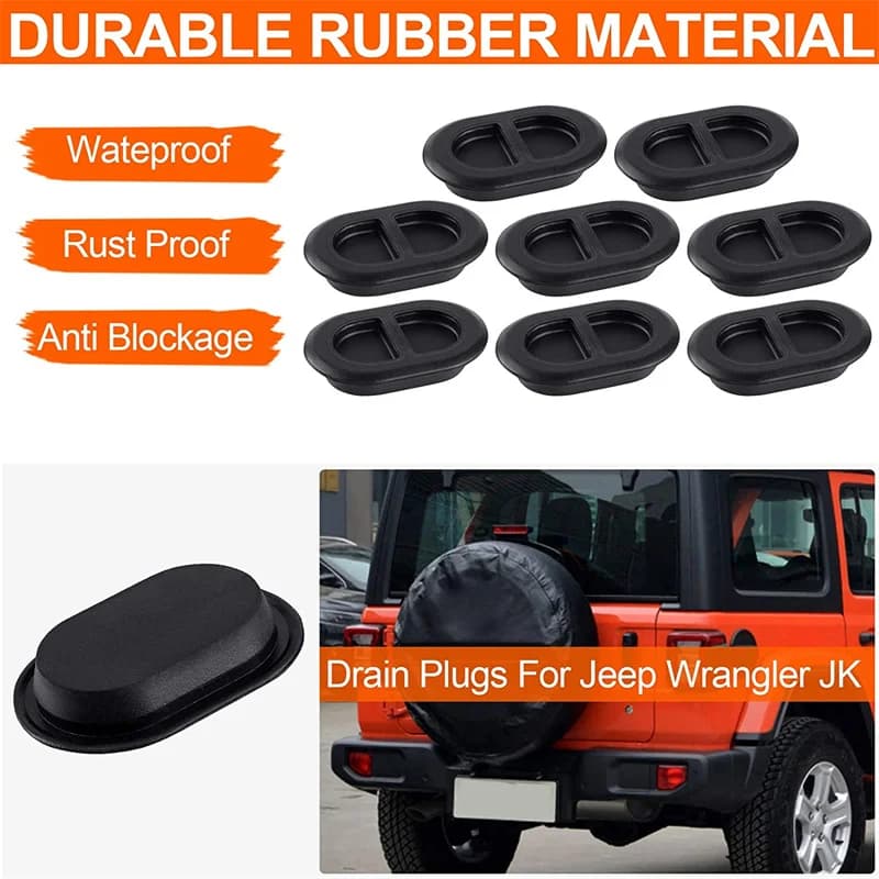 Bouchon de vidange de sol en caoutchouc, pour Jeep Wrangler JK JKU JL JLU 2007 – 2024, 4 pièces/ense