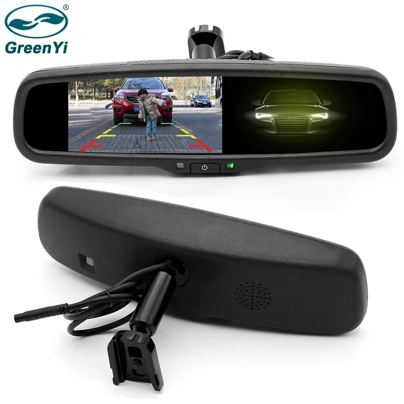 GreenYi aide au stationnement gradation automatique HD 800*480 moniteur de voiture 4.3 TFT LCD voitu