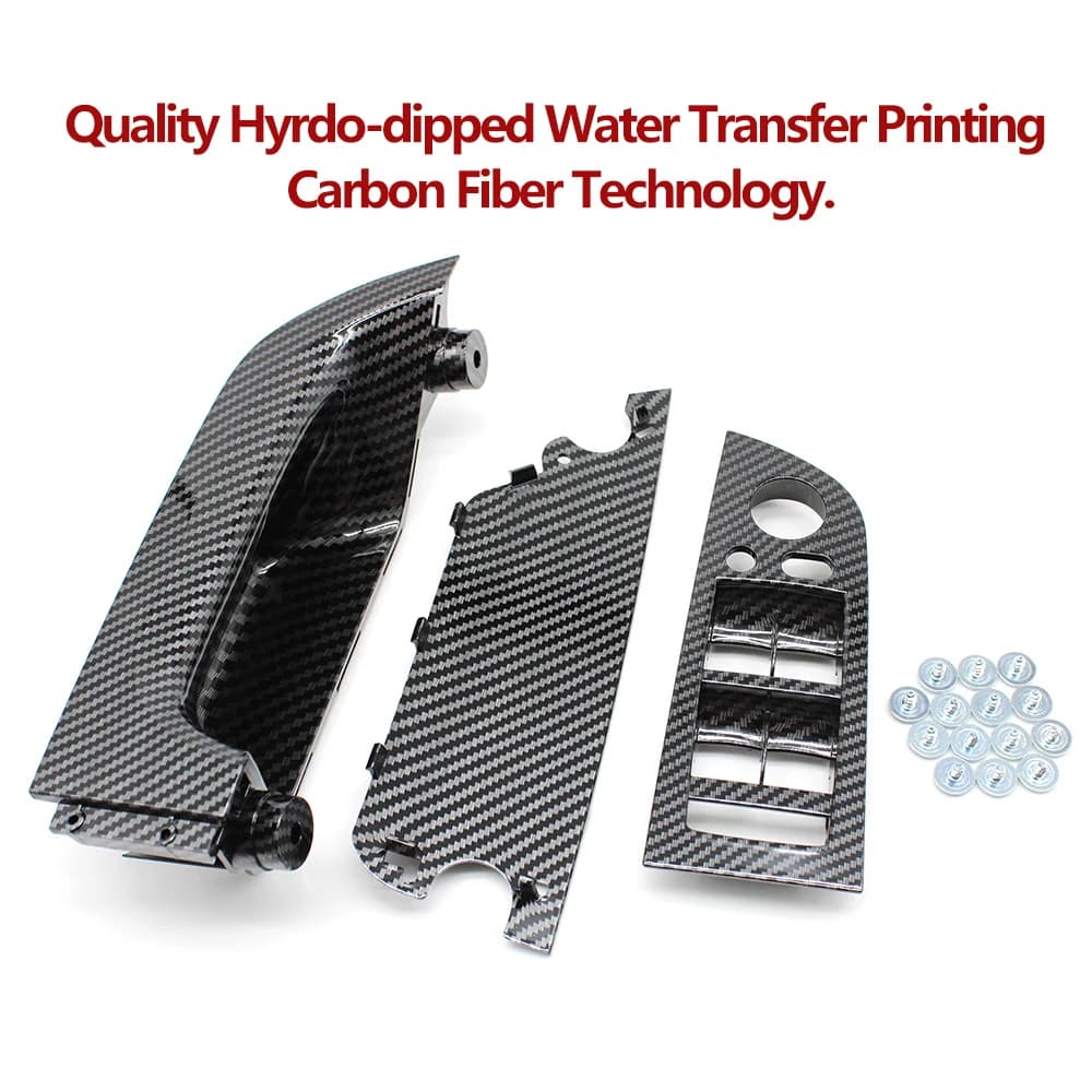 Poignée de traction d'accoudoir de porte intérieure en Fiber de carbone LHD RHD, pour BMW série 3 E9