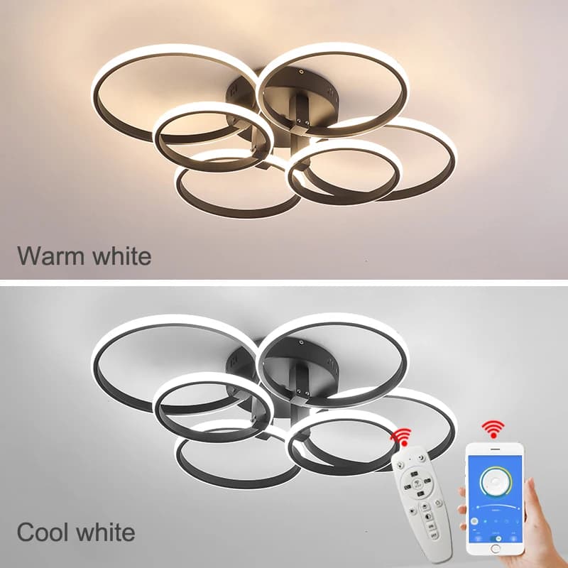 Télécommande + APP gradation plafond moderne à LEDs lumières lampe pour salon chambre AC110-220V Led