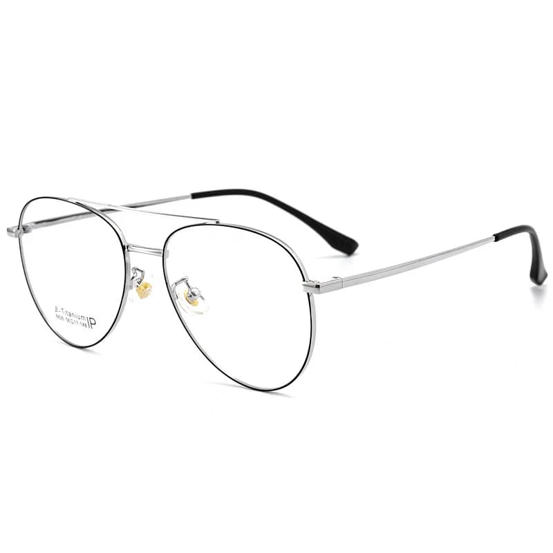 YIMARUILI Double faisceau pilote lunettes cadre rétro pur titane grand cadre de lunettes optique Pre