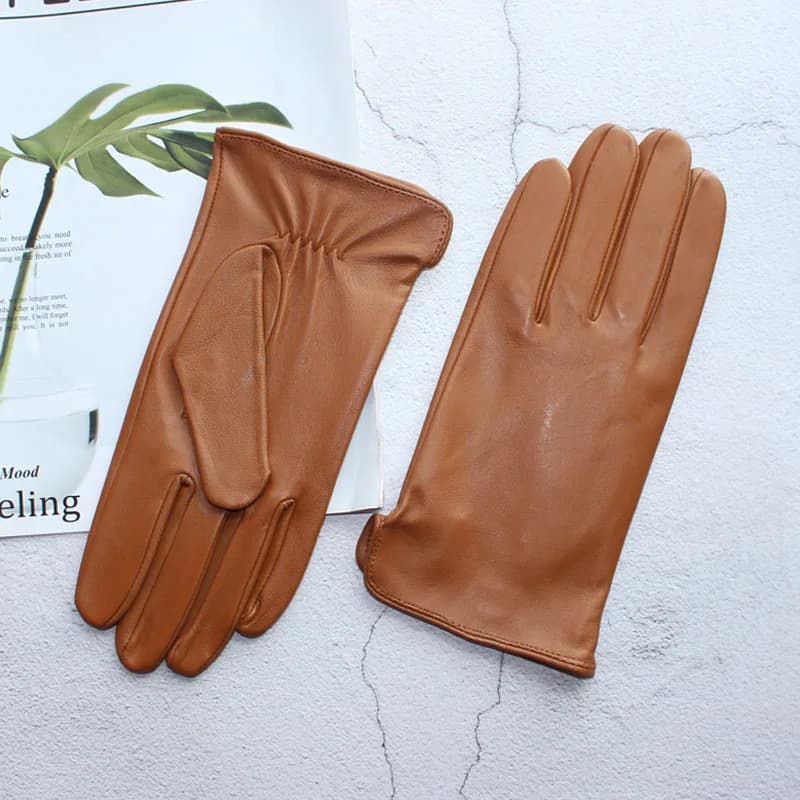 Nouveaux gants en peau de mouton en cuir pour hommes sans doublure mince été peut toucher l'écran sp