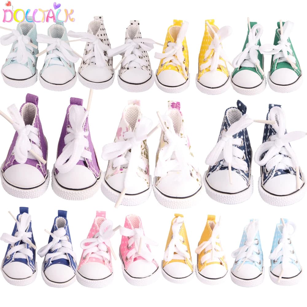 Chaussures en toile pour poupée EXO Nancy, 5cm, faites à la main, 12 couleurs, Mini chaussures en to