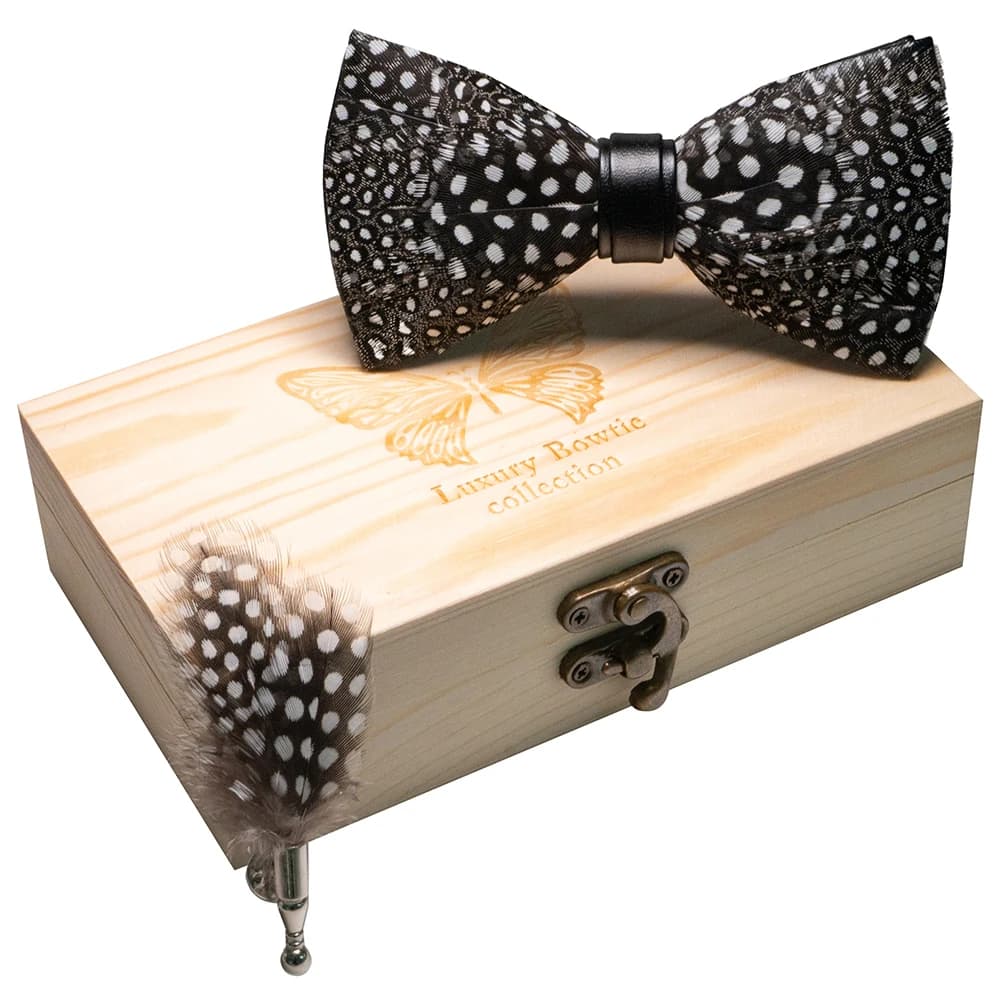JEMYGINS Original nouveau Design nœud papillon plume naturelle exquise fait à la main hommes luxe no