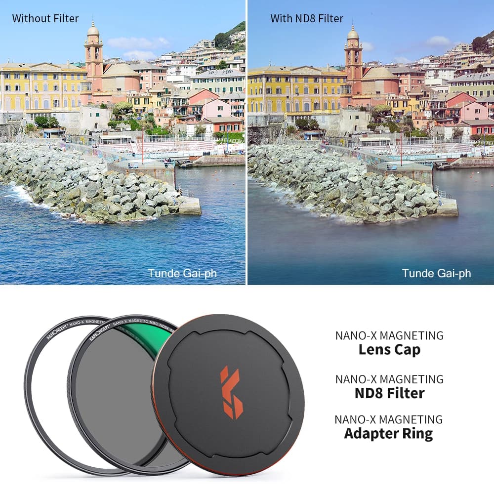 Filtre d'objectif d'appareil photo magnétique HD ND8 Nano-x K&F CONCEPT avec capuchon d'objectif, re