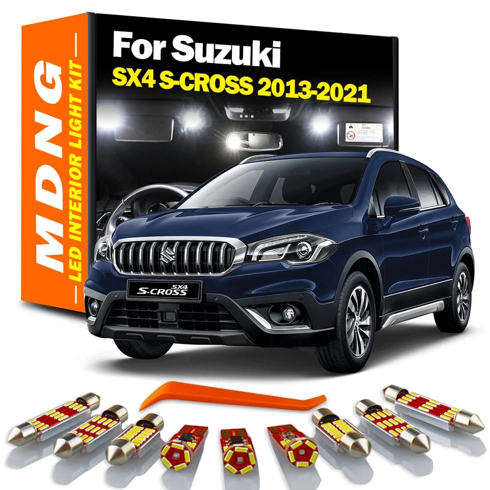 MDNG-Kit d'éclairage intérieur LED Canbus pour Suzuki SX4, ampoules de voiture, carte breton, S-CROS