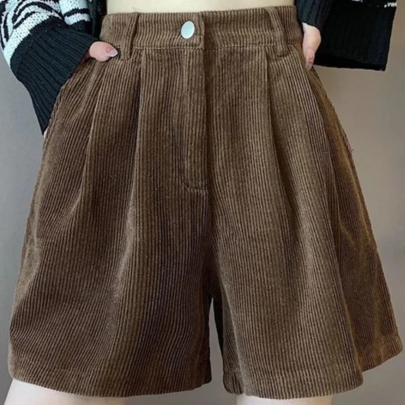 Short en velours côtelé pour femme, simple, pur, design confortable, mode décontractée, basique, Ulz