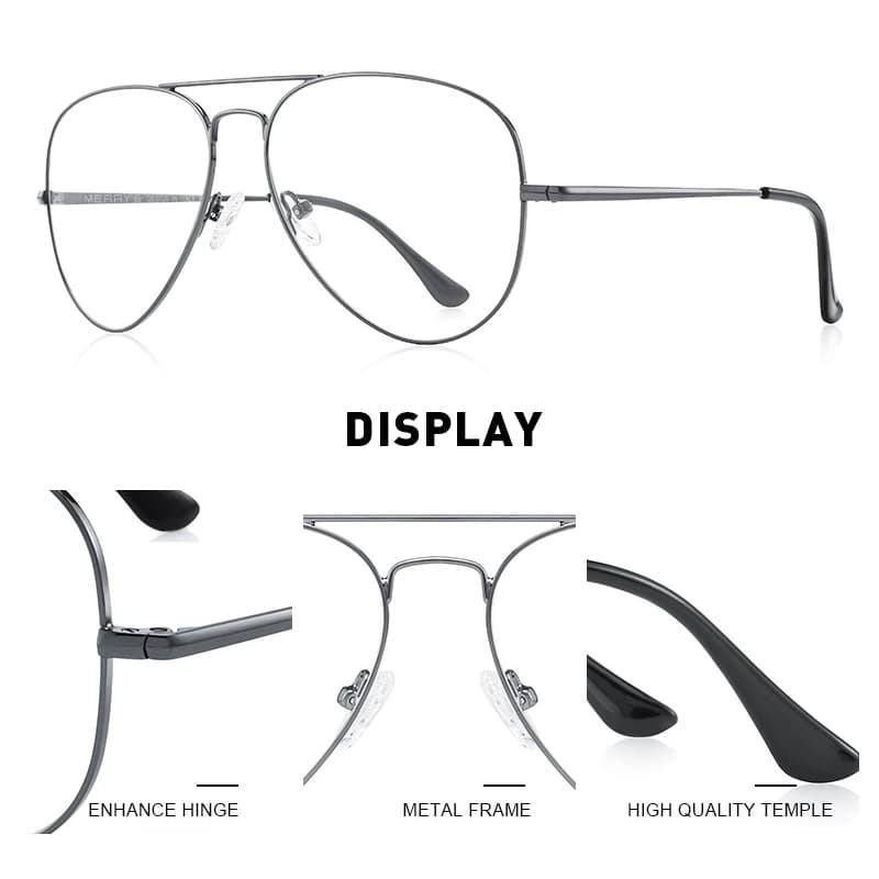 MERRYS DESIGN hommes classique pilote lunettes cadre femmes mode myopie Prescription lunettes montur