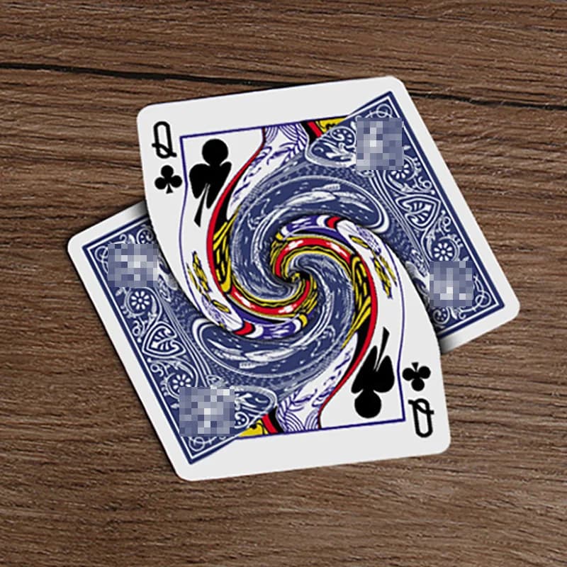 Tours de magie Vortex, carte à jouer connectée, carte de changement de Poker, magicien, gros plan, i