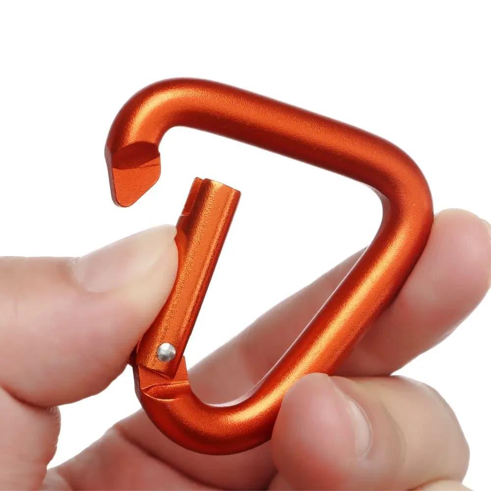 Mousqueton coloré en forme de triangle ou carré pour camping en plein air, porte-clés de randonnée, 