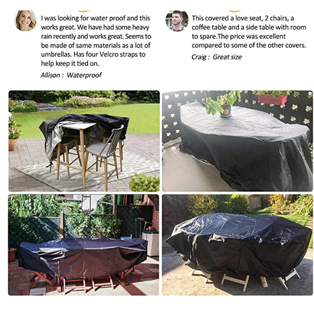 Couverture Bâche de Protection de Table, Bâche Couverture Jardin pour Meuble Chaises Imperméable au 