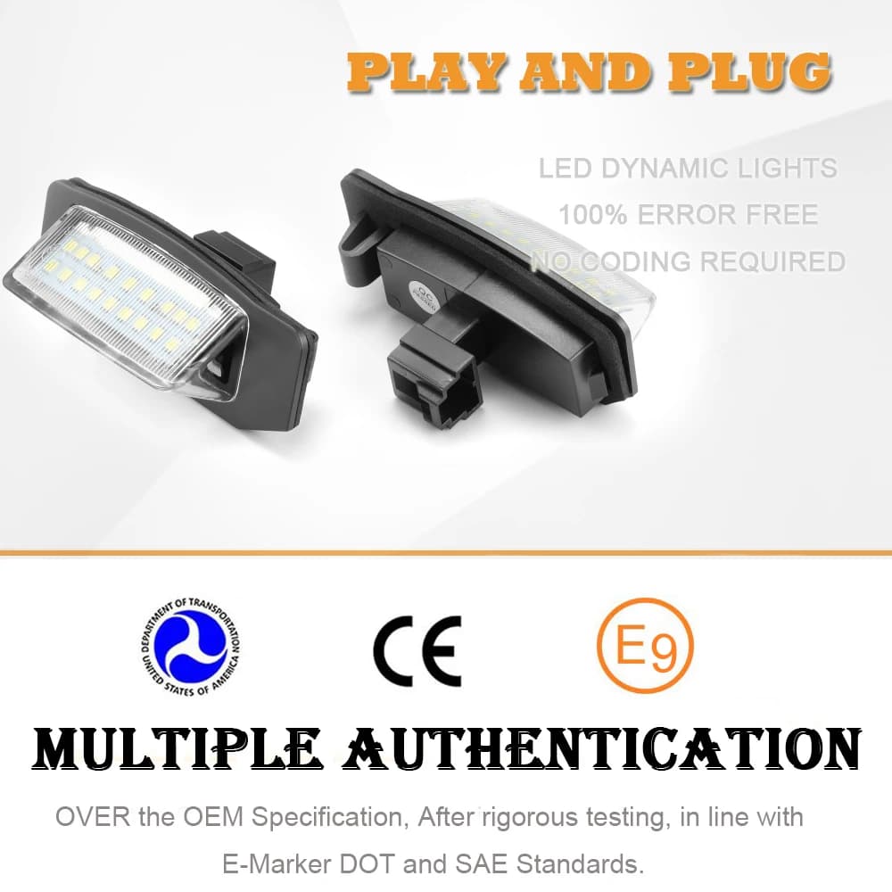 Eclairage de plaque d'immatriculation arrière à led, sans erreur, blanc Mitsubishi Eclipse 1 2 3 4 E