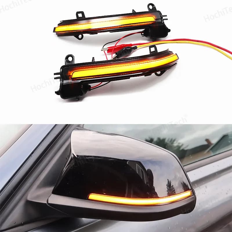 Lumière de rétroviseur pour BMW 1 2 3 4 X1 M série F20 F30 F34 F36 E84 F87 i3, LED dynamique noire, 
