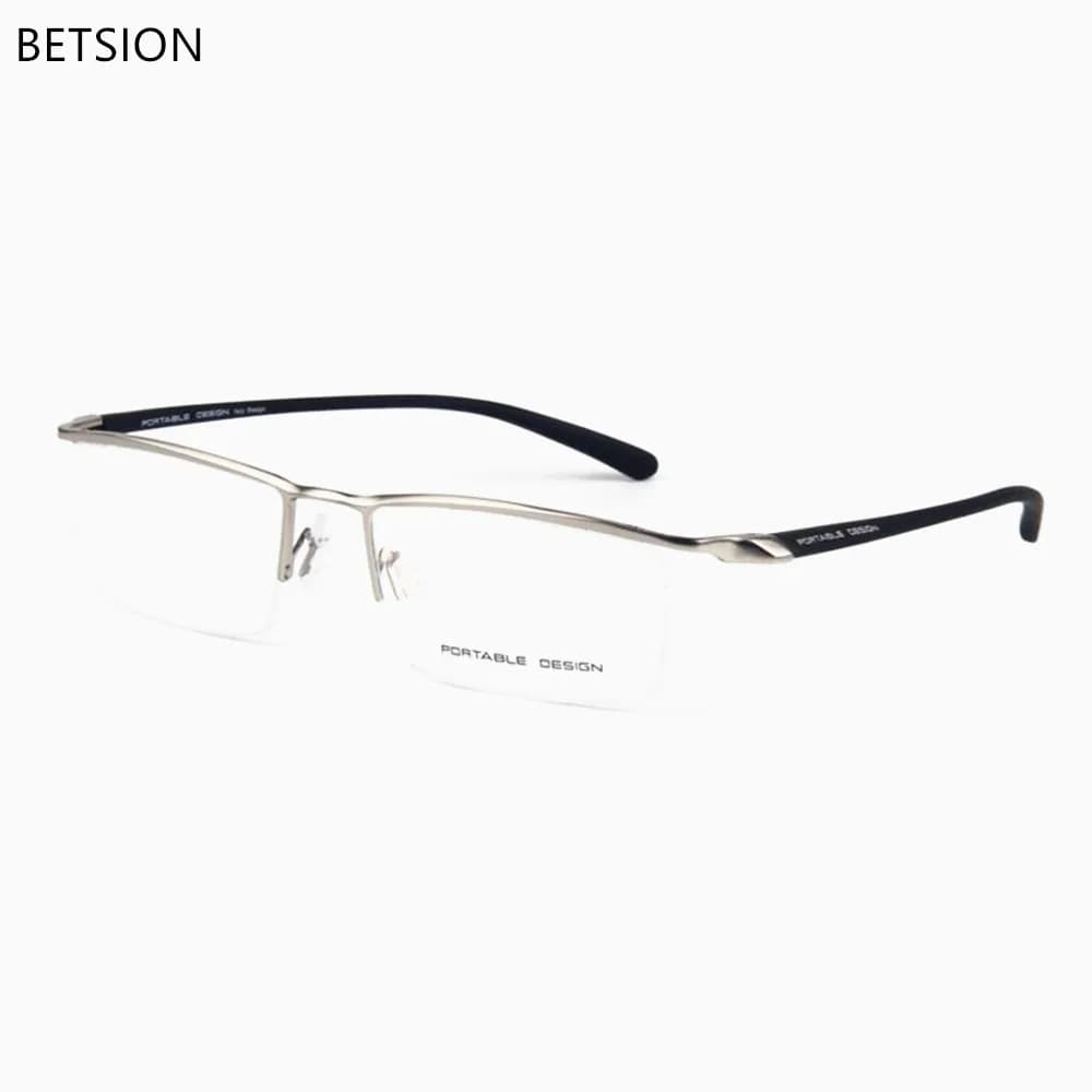 BETSION – lunettes en alliage de titane pour hommes et femmes, monture demi-bord, verres de Prescrip