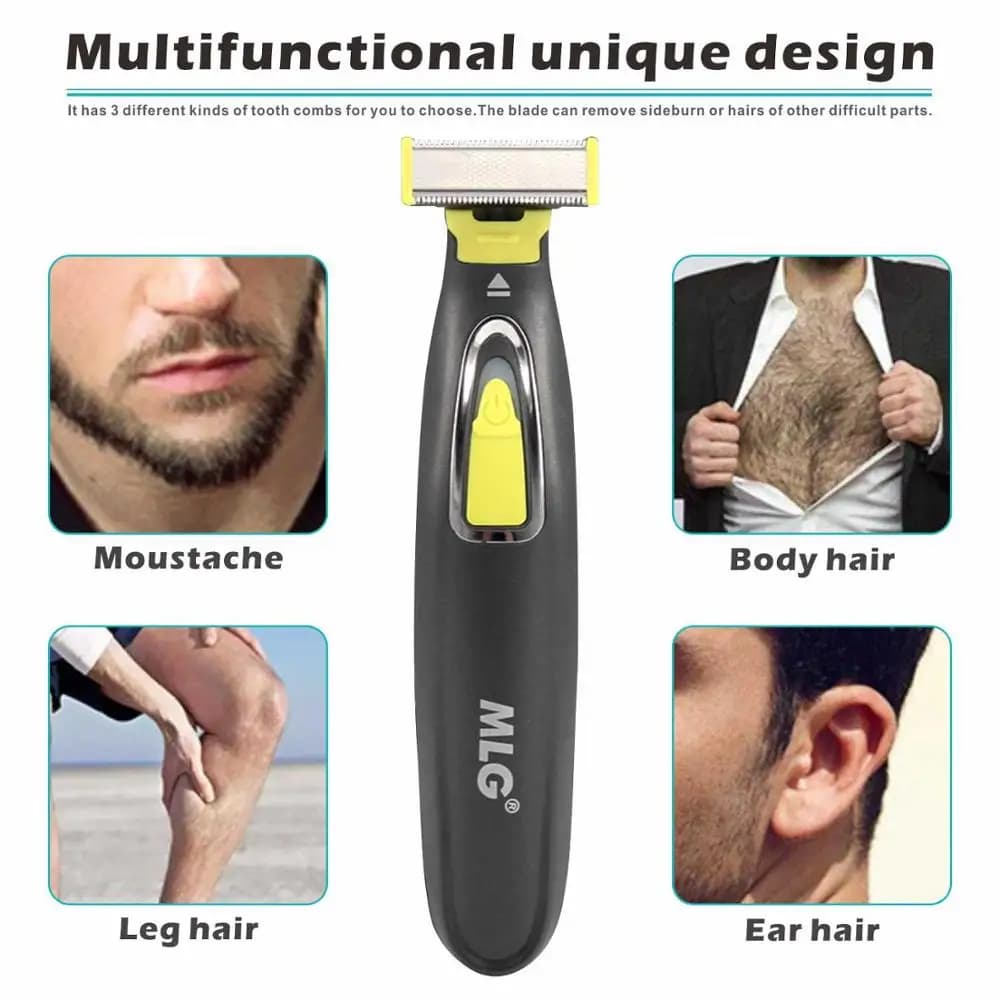 MLG USB Rechargeable étanche lavable Rechargeable rasoir électrique barbe rasoir corps tondeuse homm