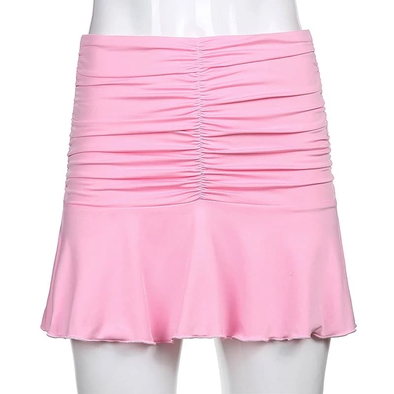 Jupes d'été Sexy pour femmes, Mini jupe plissée décontractée rose de Style coréen pour écolières des