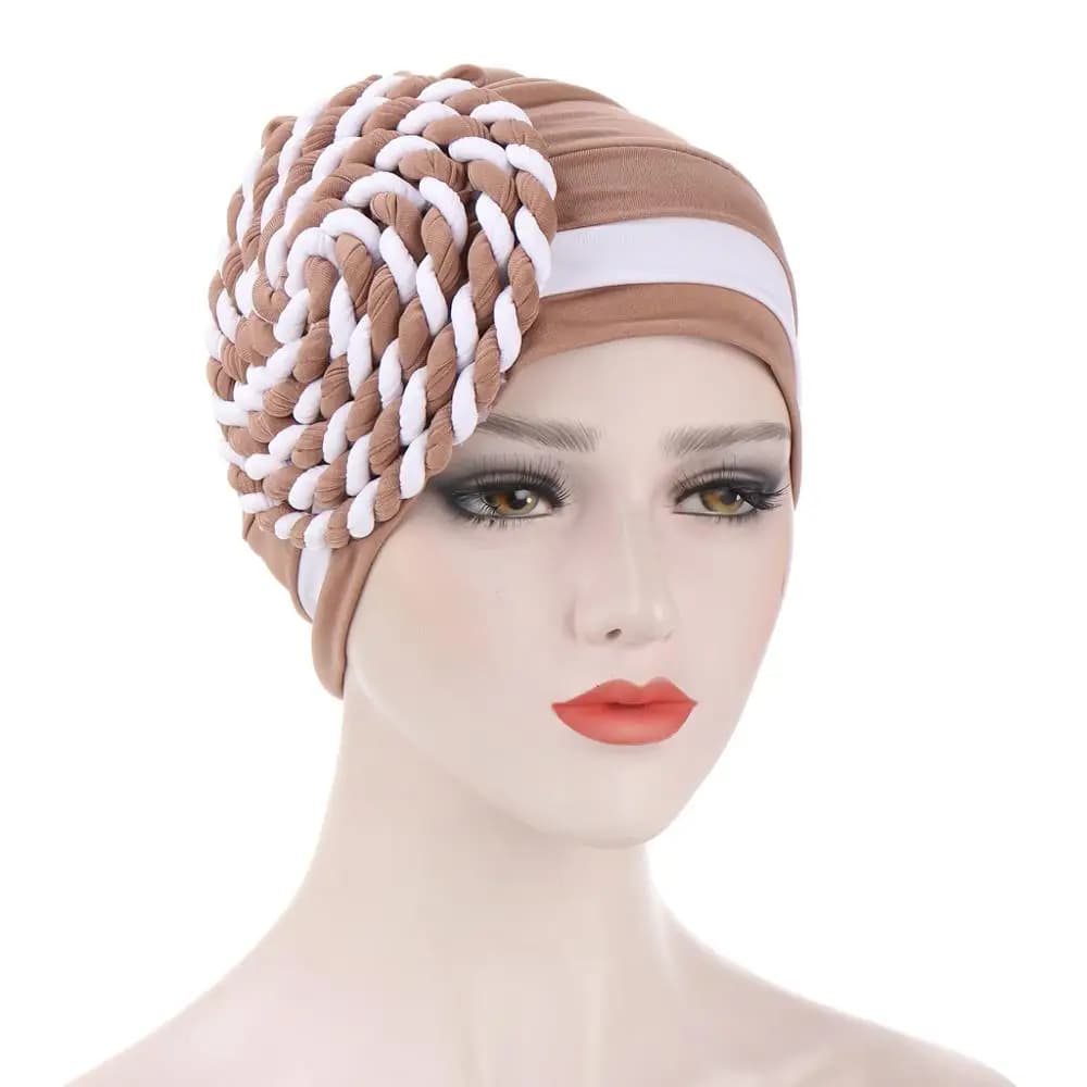 2026 Turban Indien Bicolore Tendance, Foulard Arabe Prêt-à-porter, Chapeau Hijab, Coiffe Musulmane, 