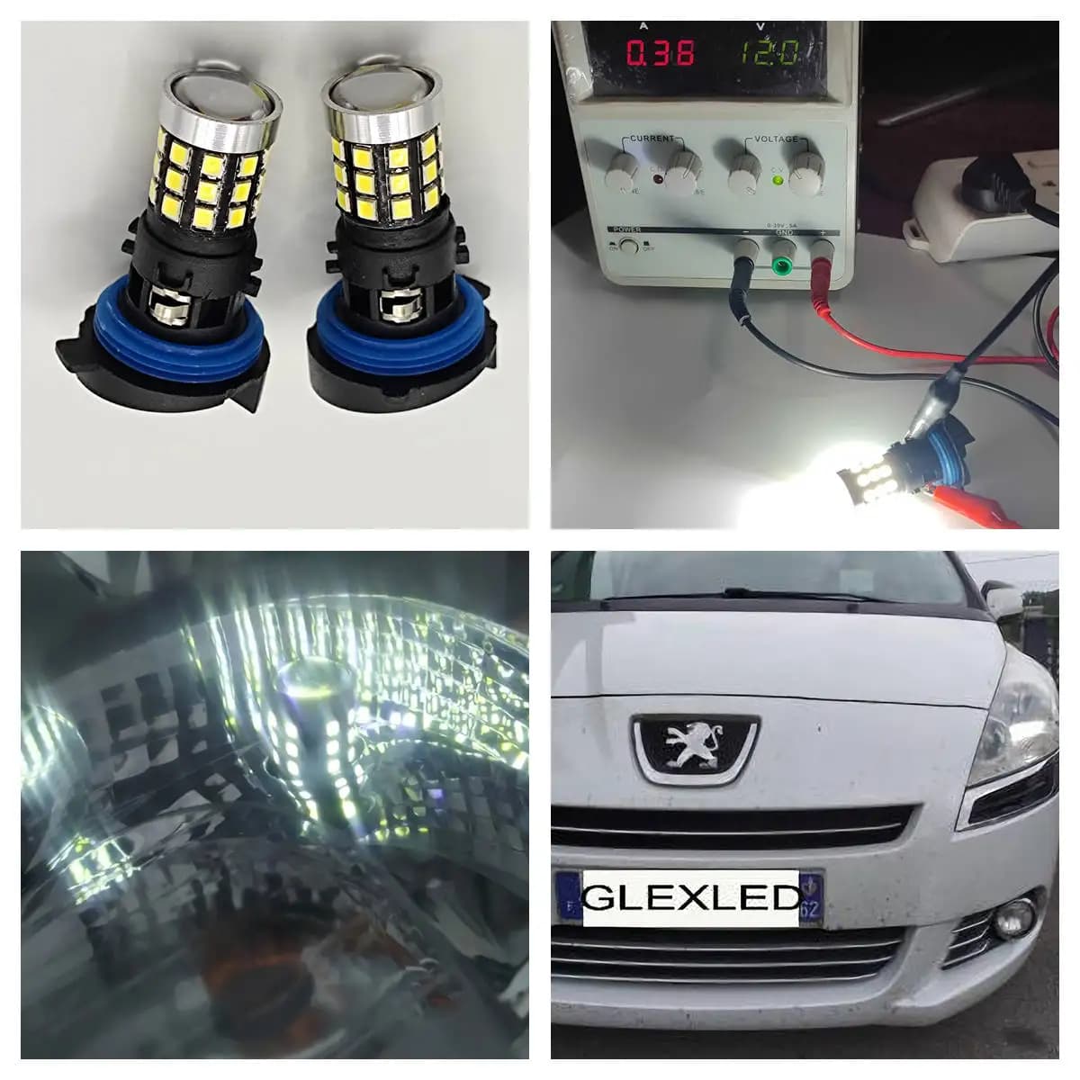 2 pièces HP24W ampoule LED sans erreur ampoules citroën C5 PEUGEOT 5008 3008 feux de jour lampe pour