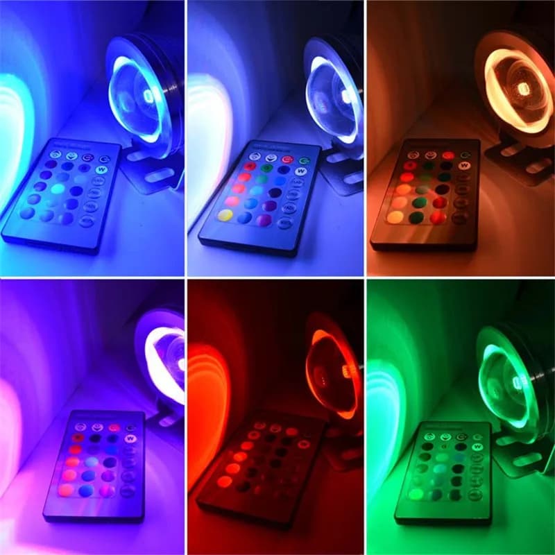 2 pièces RGB étanche IP68 LED projecteur sous-marin fontaine piscine étang Aquarium projecteur extér