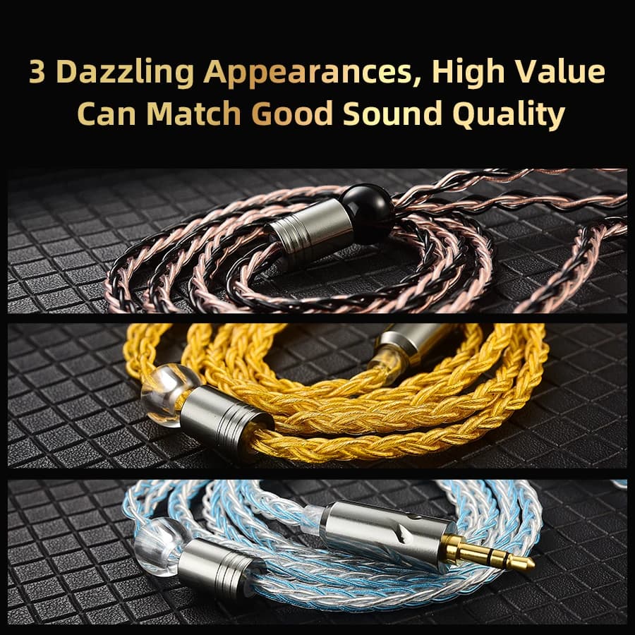 QKZ T1 200 Core 8 brins OFC cuivre argent plaqué écouteur câble de mise à niveau KZ C broche QDC bro
