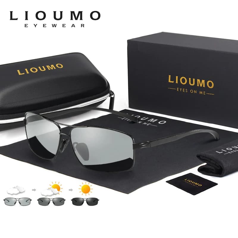 LIOUMO – lunettes de soleil polarisées pour hommes et femmes, photochromiques, de conduite, de quali