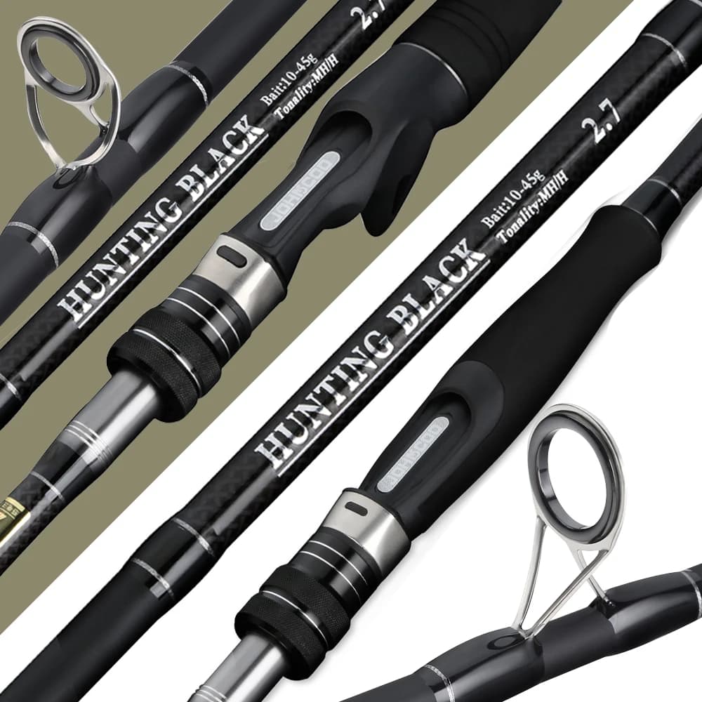 JOHNCOO 2.7m 3.0m 3 sections canne à pêche en carbone H/MH puissance 2 conseils tige de coulée rotat