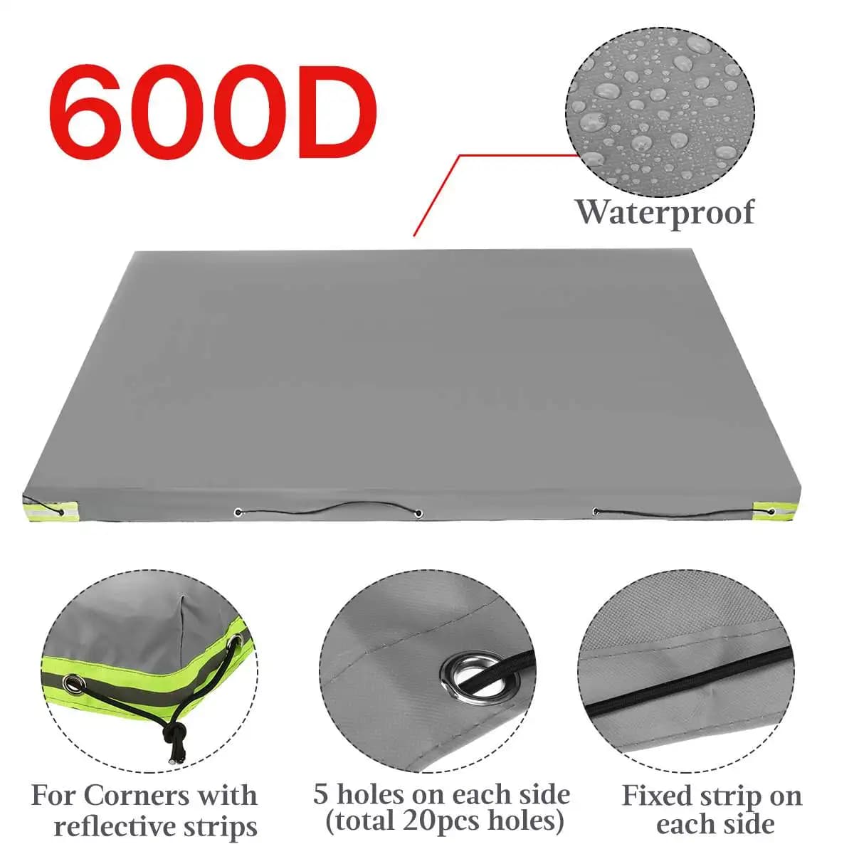 Couverture de remorque pour tente de toit automatique, en PVC robuste, anti-poussière, couverture de