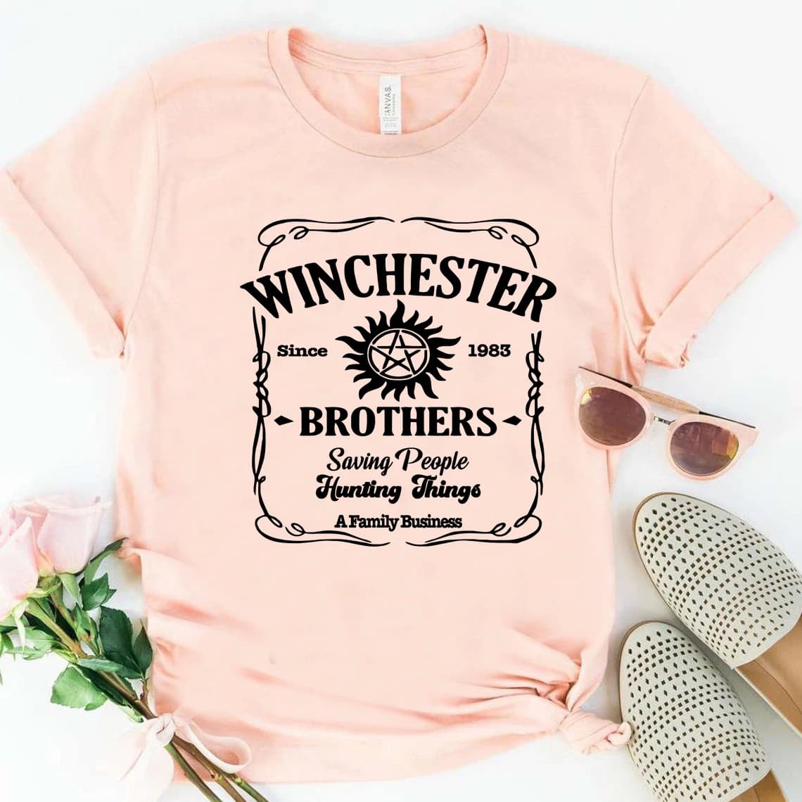 T-shirt inspiré de la série télévisée Winchester Brothers, chemise naturelle, chemises esthétiques v