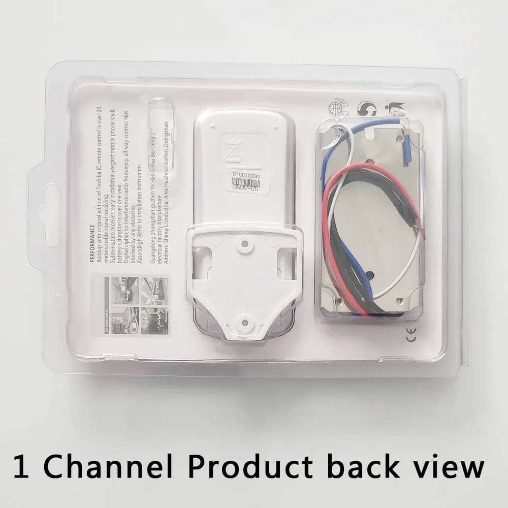 Lampe marche/arrêt sans fil AC85-265V, télécommande, récepteur, émetteur, 1 canal, 2 canaux, 3 canau
