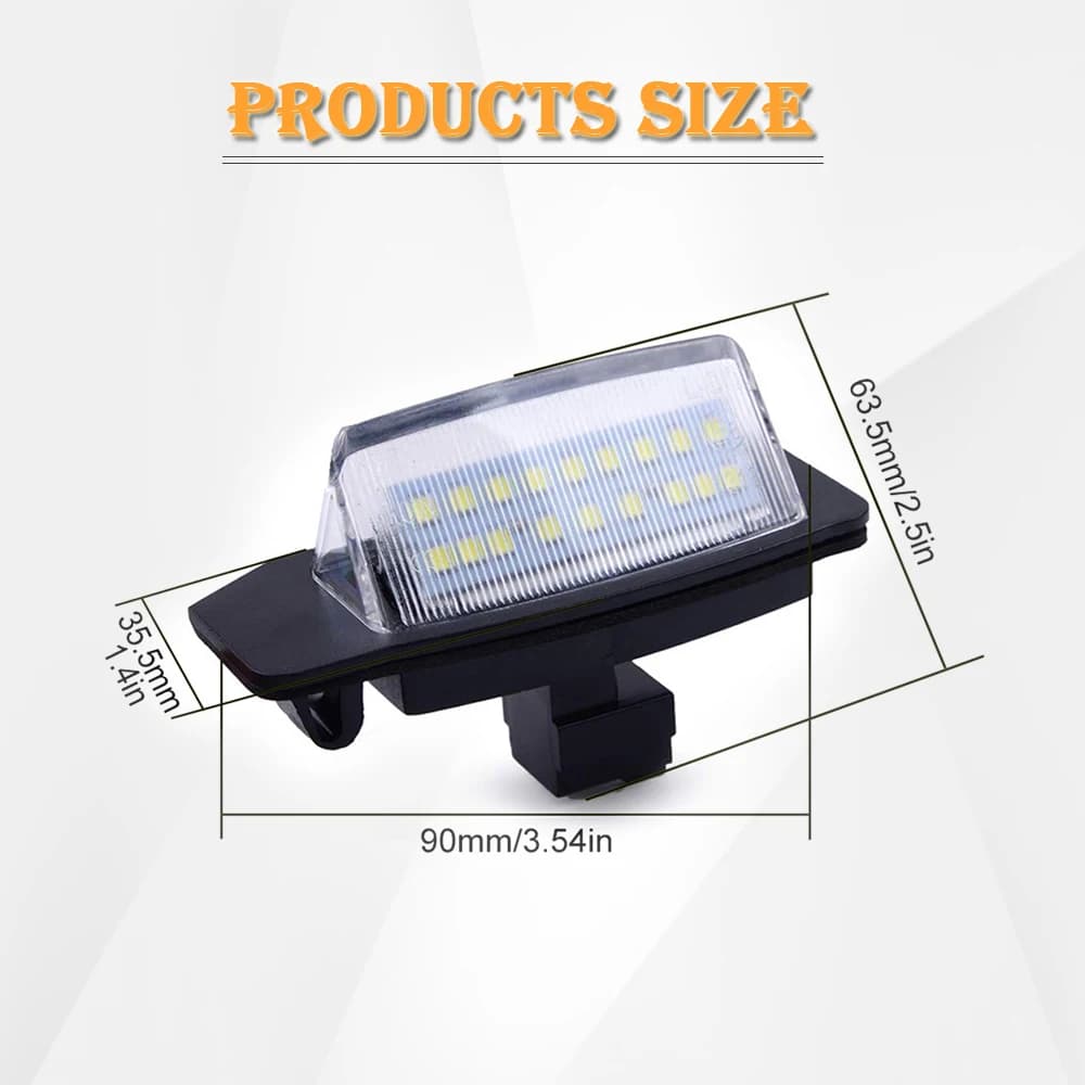 Eclairage de plaque d'immatriculation arrière à led, sans erreur, blanc Mitsubishi Eclipse 1 2 3 4 E