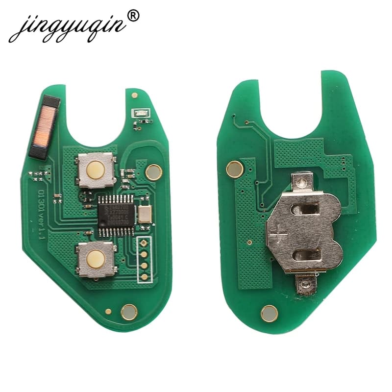 Jingyuqin-clé de voiture à 2 boutons | Télécommande de voiture à 2 boutons 433mhz avec puce ID46 pou