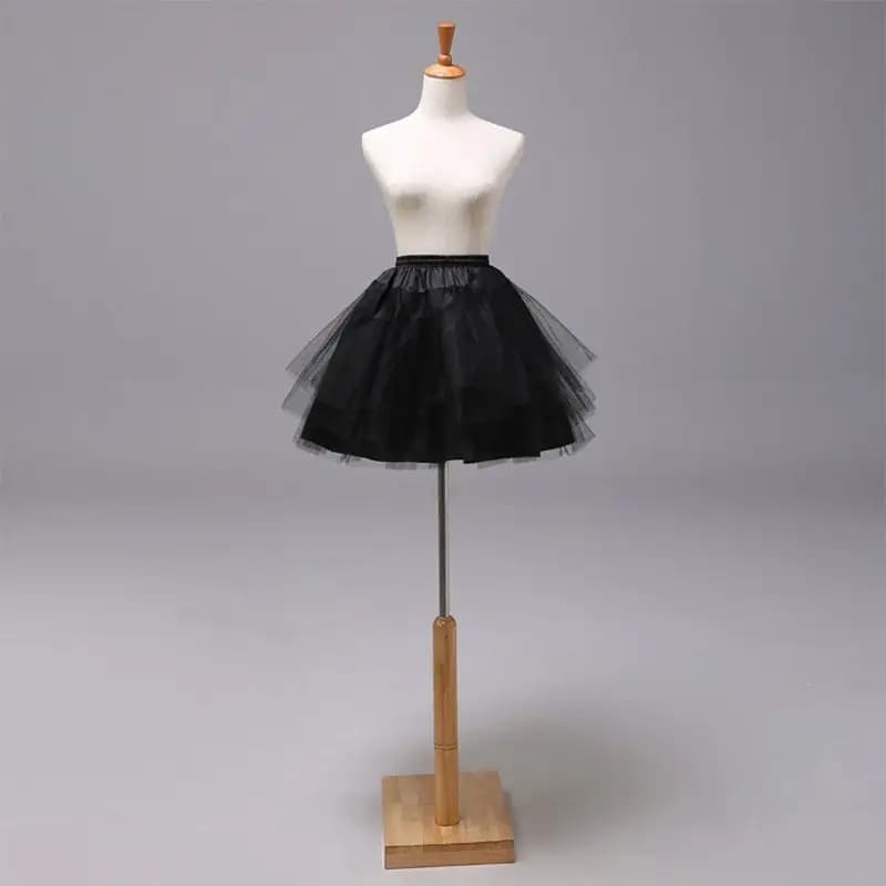 Jupon court en Tulle pour femmes et filles, Double couche, couleur unie, ceinture élastique, ligne A