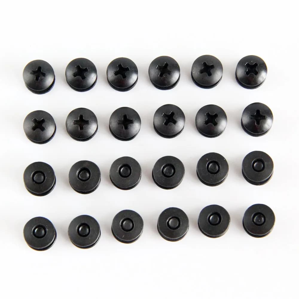 Jeu de Vis en Acier Noir pour Poteau Court Chicago, Tête Croisée, Parfait pour le Bricolage, Étuis/C