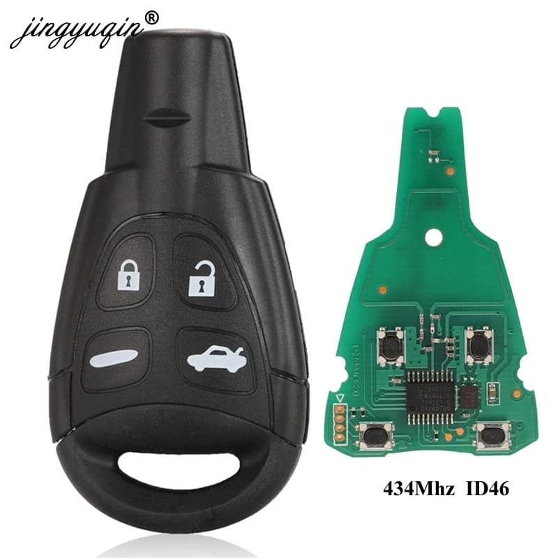 Jingyuqin 434Mhz ID46 4 boutons voiture porte-clés pour SAAB 93 95 9-3 9-5 WF remplacement clé à dis